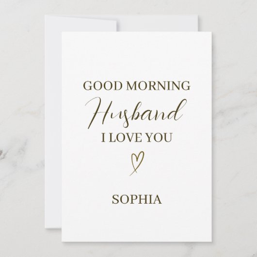 Carte Good Morning Husband Personalized Romantic Gift (Devant)