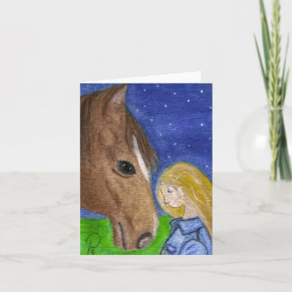 Carte Good Night My Friend Horse and Girl Note
