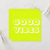 Carte Good Vibes, Meilleurs Voeux, Bonne Chance, Chartre (Devant/Arrière en situation)