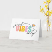 Carte Good Vibes seulement Rainbow Heart (Fleur jaune)