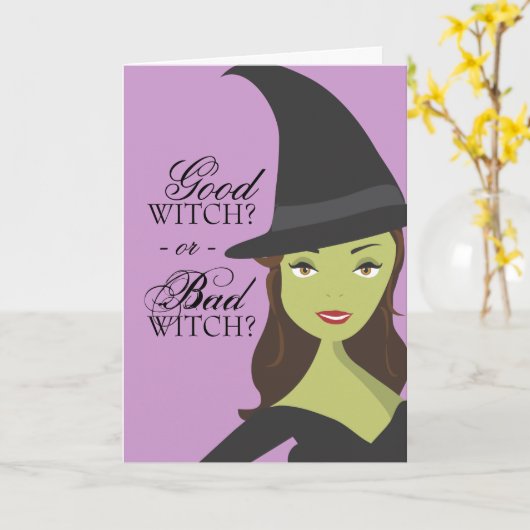 Carte Good witch or Bad Witch Halloween (Fleur jaune)
