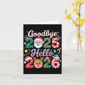 Carte Goodbye 2025 Hello 2026 Christmas New Year Gift (Fleur jaune)