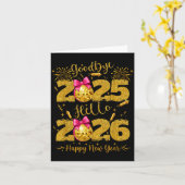 Carte Goodbye 2025 Hello 2026 Happy New Year's Eve  (Fleur jaune)