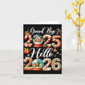 Carte Goodbye 2025 Hello 2026 Happy New Year's Eve Chris (Fleur jaune)