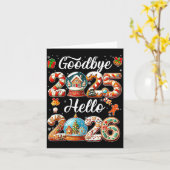 Carte Goodbye 2025 Hello 2026 Happy New Year's Eve Chris (Fleur jaune)