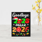 Carte Goodbye 2025 Hello 2026 Happy New Year's Eve Chris (Fleur jaune)