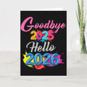 Carte Goodbye 2025 Hello 2026 Kids Funny New Year (Devant)