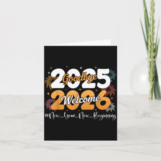 Carte Goodbye 2025 Welcome 2026 Happy New Year Design Ce (Devant)
