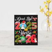 Carte Goodbye 2026 Hello 2026 Happy New Year's Eve Chris (Fleur jaune)