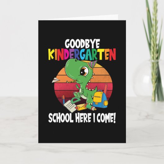Carte Goodbye Kindergarten Dino School (Devant)