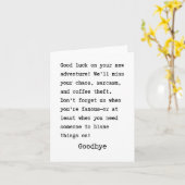 Carte Goodbye moving out (Fleur jaune)