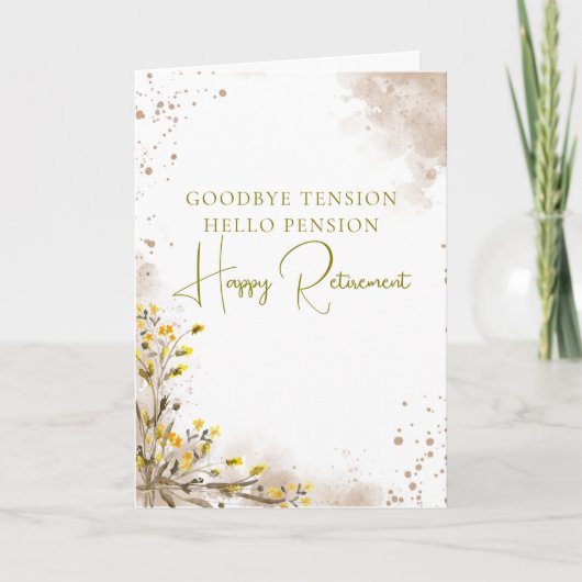 Carte Goodbye Tension Hello Pension Elegant Retirement (Devant)