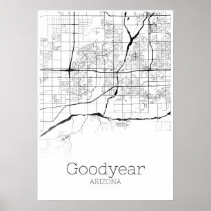 Carte Goodyear - Arizona - Affiche de la carte de 