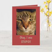 Carte Goofy Chat "Je suis désolé" (Fleur jaune)