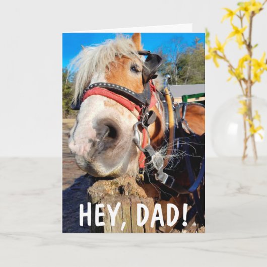 Carte Goofy Horse Funny Fête des pères (Fleur jaune)