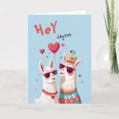 Carte Goofy Llama Pun Enfants Drôle Saint Valentin (Devant)
