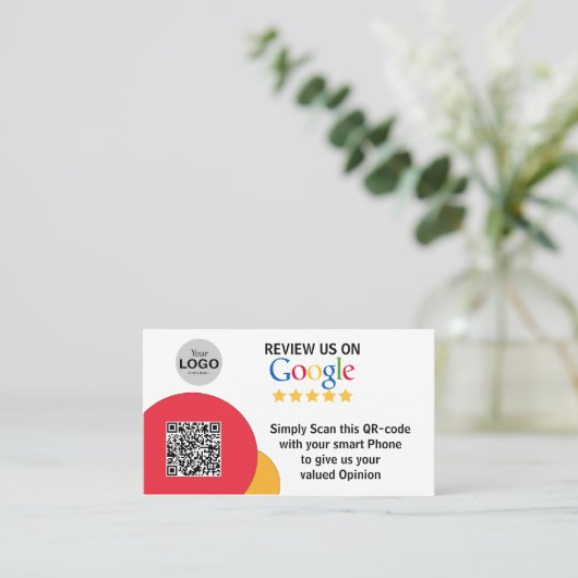 Carte Google Review avec Modèle de lien de code QR (Debout devant)