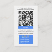 Carte Google Review unique avec logo et code QR (Dos)