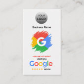Carte Google Review unique avec logo et code QR (Devant)