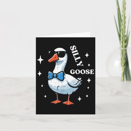 Carte Goose Bow Cravate Sungles Cool Silly Animal Hommes (Devant)