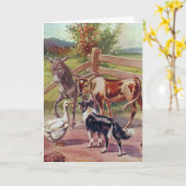 Carte Goose Gris Avec Tous Ses Amis (Fleur jaune)