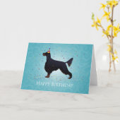 Carte Gordon Setter Joyeux design d'anniversaire (Fleur jaune)