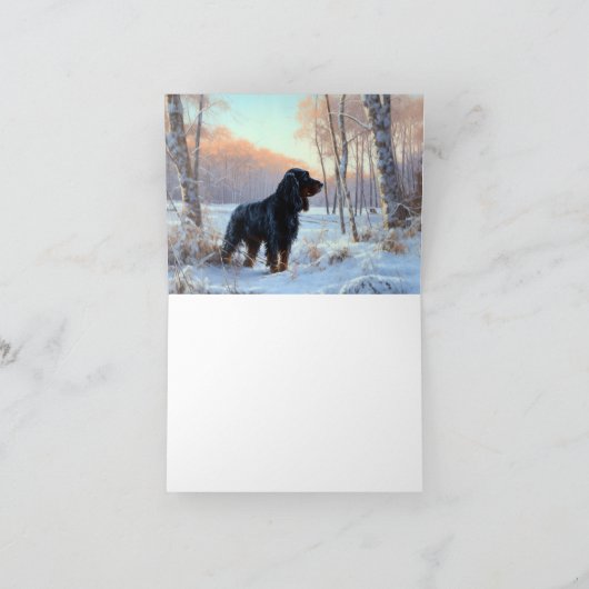 Carte Gordon Setter Laisse Il Neige Noël (Intérieur)