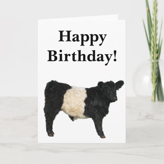 Carte Gorgeous Belted Galloway Steer Cutout Card (Devant)