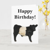 Carte Gorgeous Belted Galloway Steer Cutout Card (Fleur jaune)
