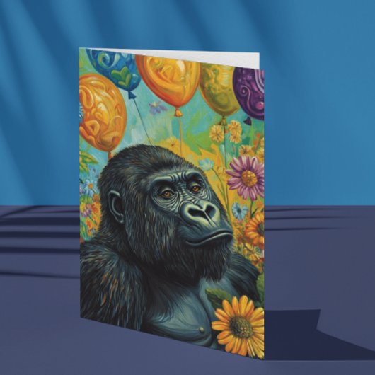Carte Gorilla avec ballons