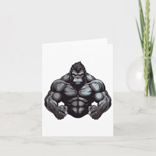 Carte Gorilla Beast Bodybuilder entraînement gym Bodybui