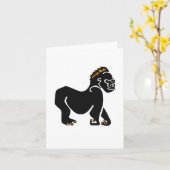 Carte GORILLA dessinée à la main -Faune - Primate - Ape (Fleur jaune)