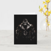 Carte Gorilla Monkey Gym Porter Bodybuilding Workbuildin (Fleur jaune)