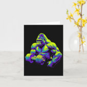 Carte Gorilla Monkey Gym Porter Bodybuilding Workbuildin (Fleur jaune)