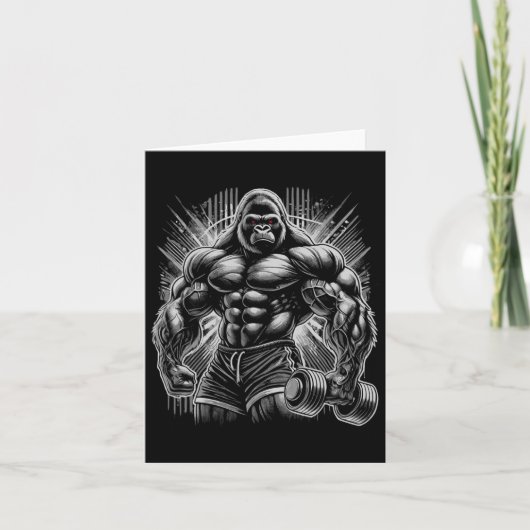 Carte Gorilla Monkey Gym Porter Bodybuilding Workbuildin (Devant)