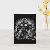 Carte Gorilla Monkey Gym Porter Bodybuilding Workbuildin (Fleur jaune)