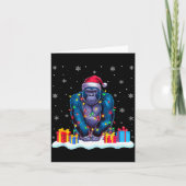 Carte Gorilla Santa Hat Christmas Tree Light Xmas Pajama (Devant)