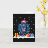 Carte Gorilla Santa Hat Christmas Tree Light Xmas Pajama (Fleur jaune)