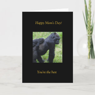 Carte Gorille du jour de la maman heureuse