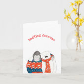 Carte Gorille et ours polaire 'besties pour toujou (Fleur jaune)