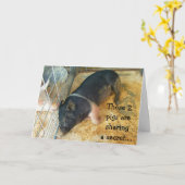 CARTE GOSSIPING PIGS ANNIVERSAIRE SALUÉ (Fleur jaune)