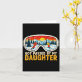 Carte Got Ped By My Daughter Funny Family Skiing  (Fleur jaune)