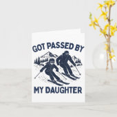 Carte Got Ped By My Daughter Funny Skiing  (Fleur jaune)