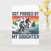 Carte Got Ped By My Daughter Funny Skiing _3  (Fleur jaune)