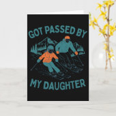 Carte Got Ped By My Daughter Funny Skiing Dad Winter Spo (Fleur jaune)