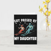 Carte Got Ped By My Daughter Funny Skiing Funny Family D (Fleur jaune)