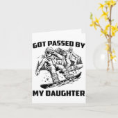 Carte Got Ped By My Daughter Funny Skiing Ski Dad Winter (Fleur jaune)