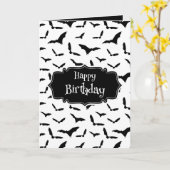 Carte Goth Bats Joyeux anniversaire (Fleur jaune)