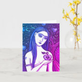 Carte GOTH EVE, CÔTÉ SOMBRE D'EDEN, POMME & SERPENT Blan (Fleur jaune)