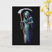 Carte Goth Gamer 8 Bit Pixel Art Jeu Vidéo Faucheuse  (Fleur jaune)